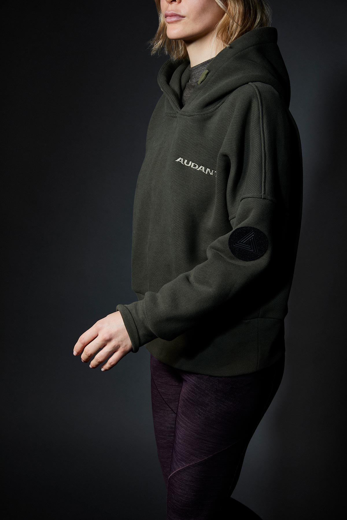 Hoody Fleece Woman Hunter green -Audant