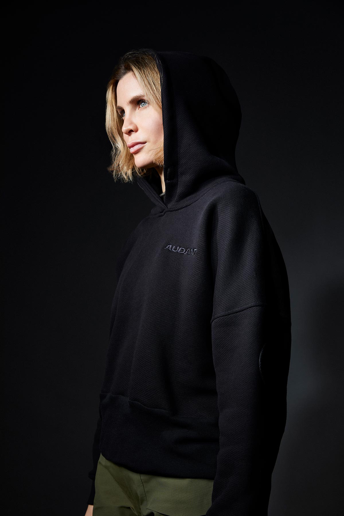 Hoody Fleece Woman Black -Audant