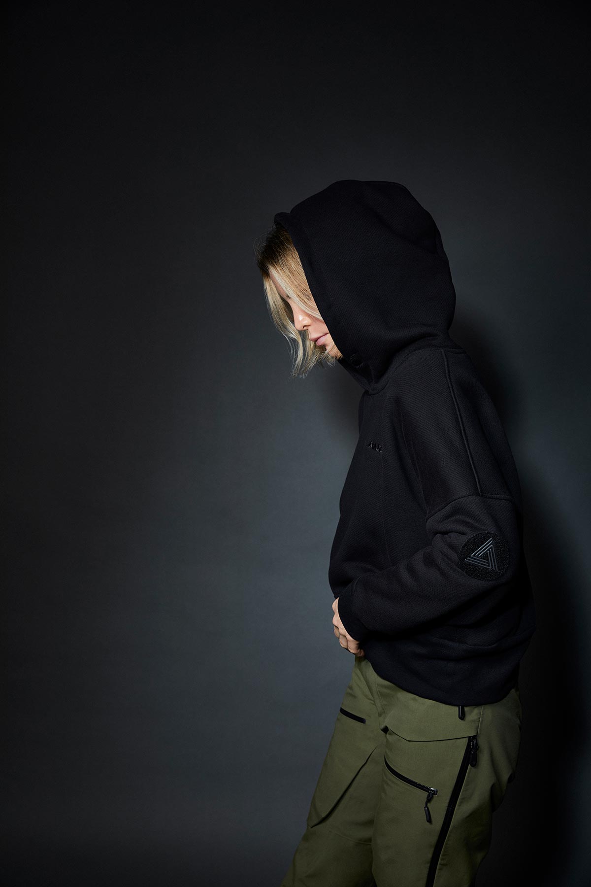 Hoody Fleece Woman Black -Audant