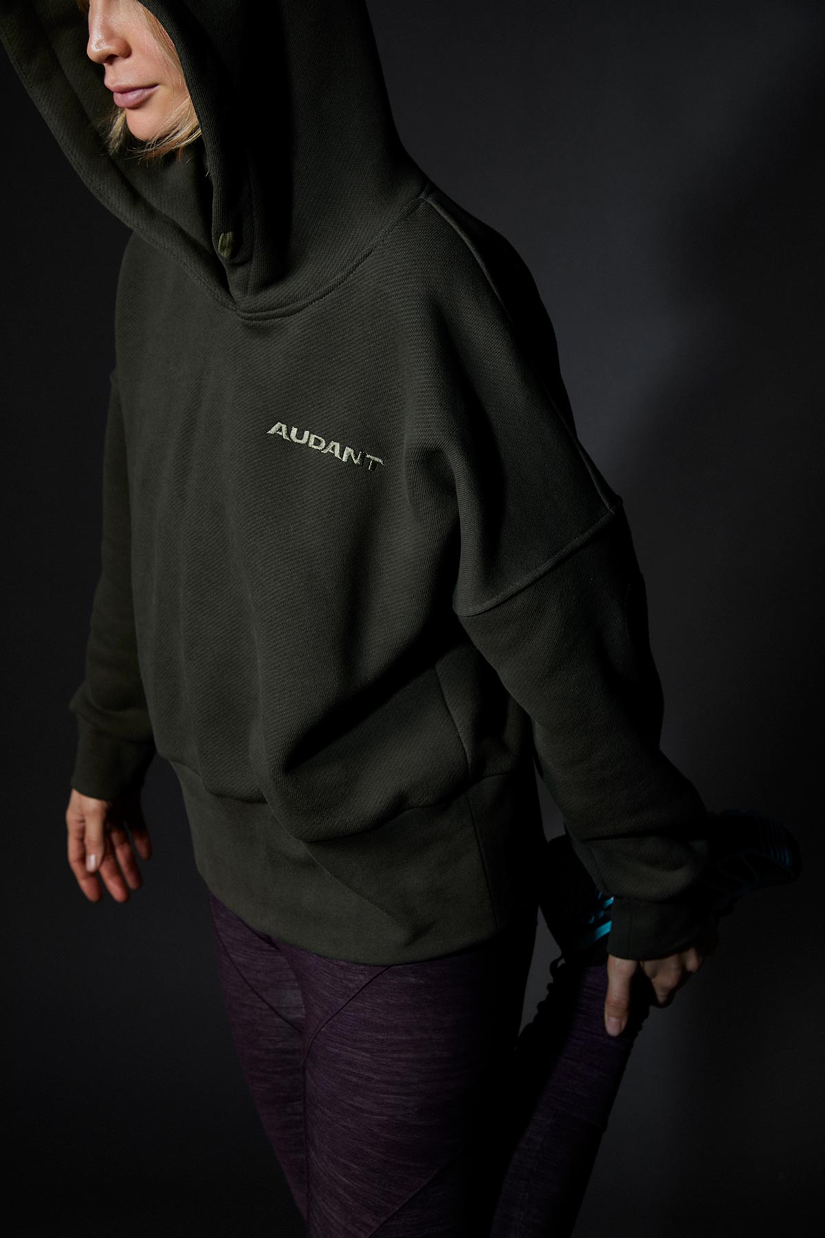 Hoody Fleece Woman Hunter green -Audant